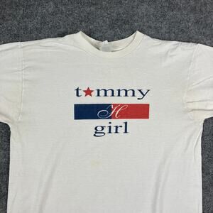 Tommy Hilfiger T-Shirt Womens White Logo Graphic Tommy Girl Short Sleeve Casual